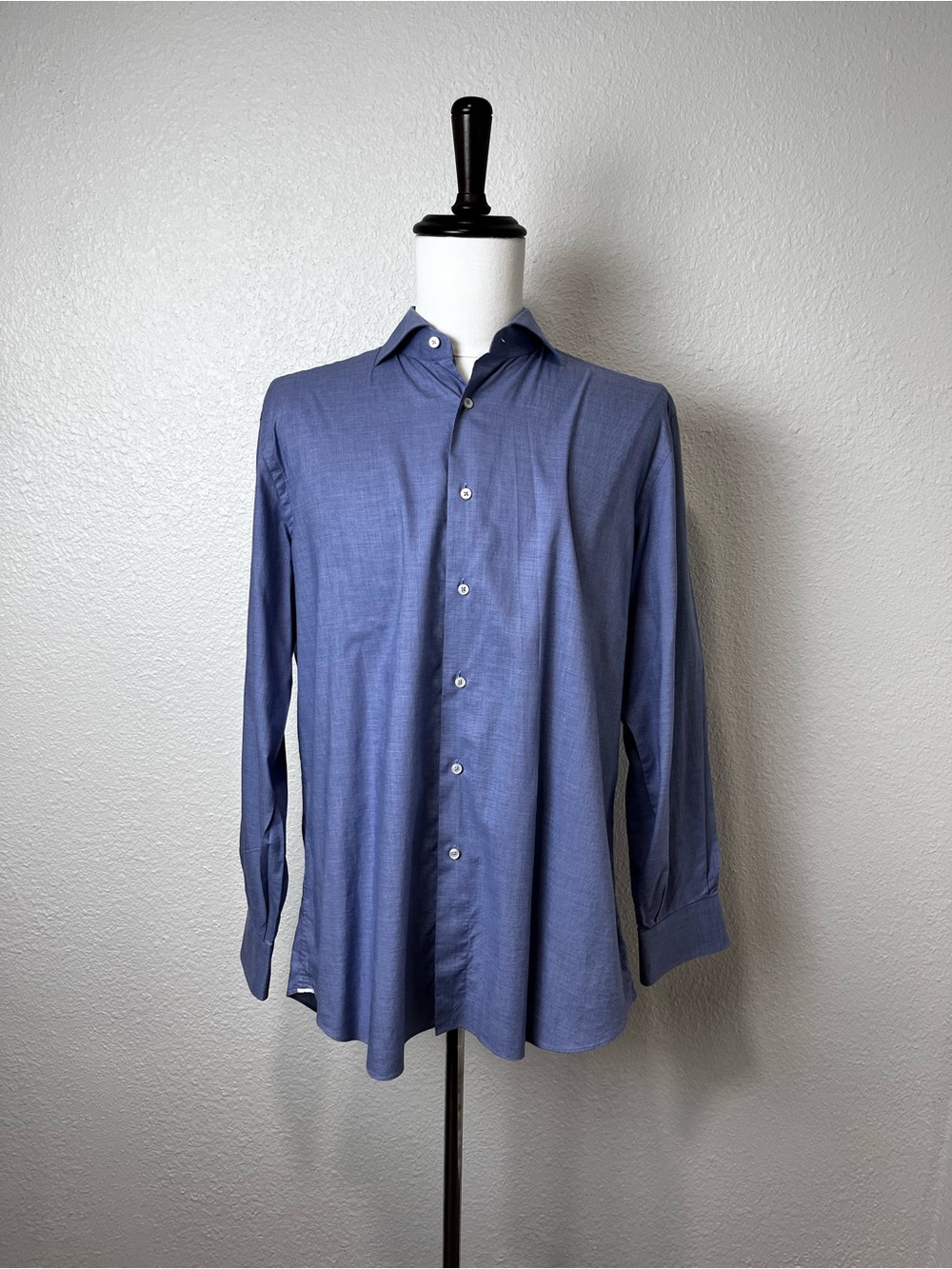 XACUS Blue Button Down Dress Shirt Size 17.5/44